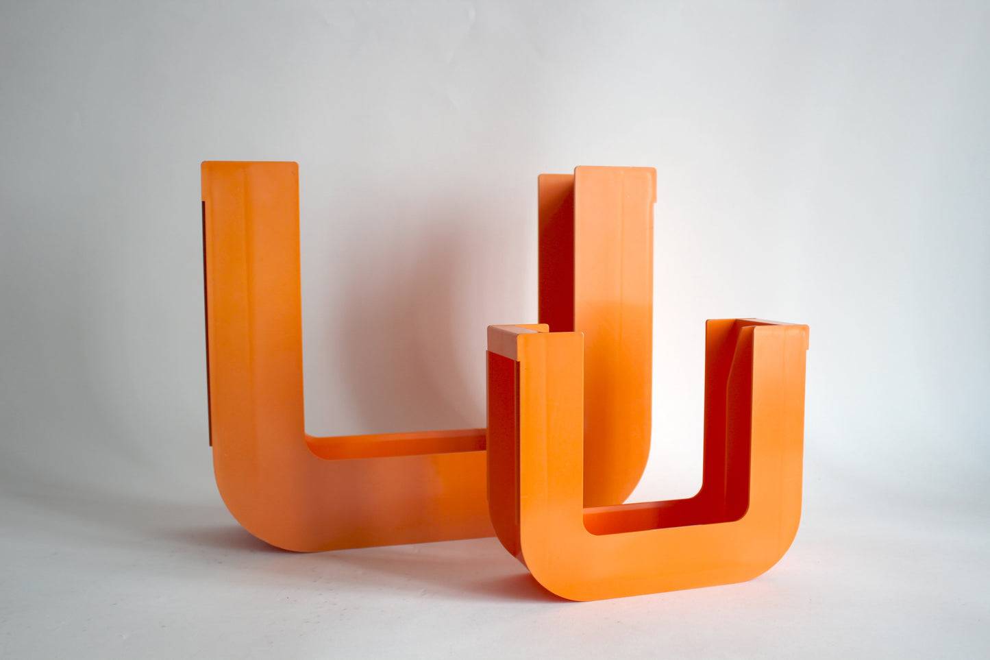 Ubox orange vinyl holders – 1970s german design set for 7” + 12” records
