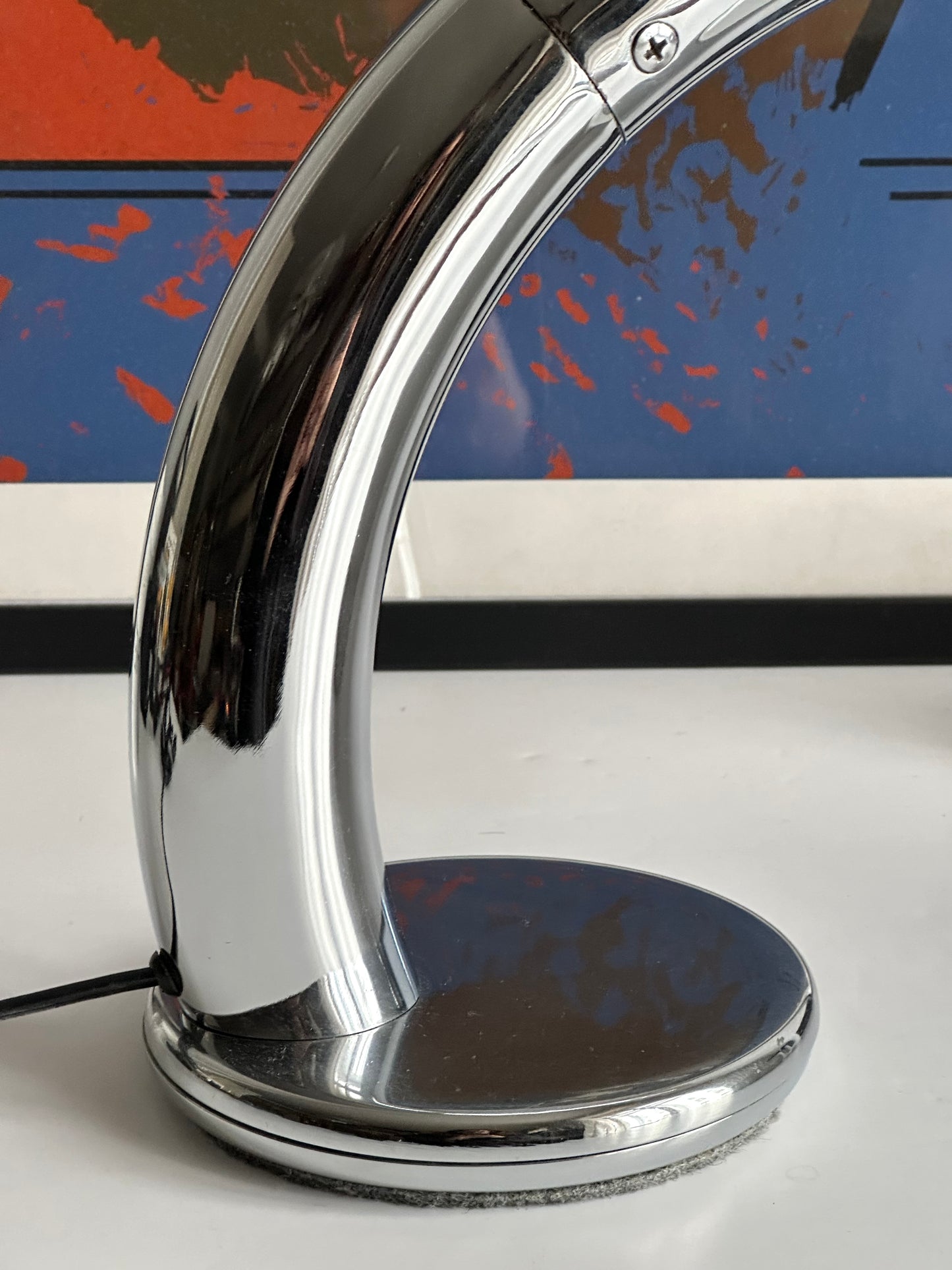 FASE Spain Flipper Lamp. Chrome 1970s.