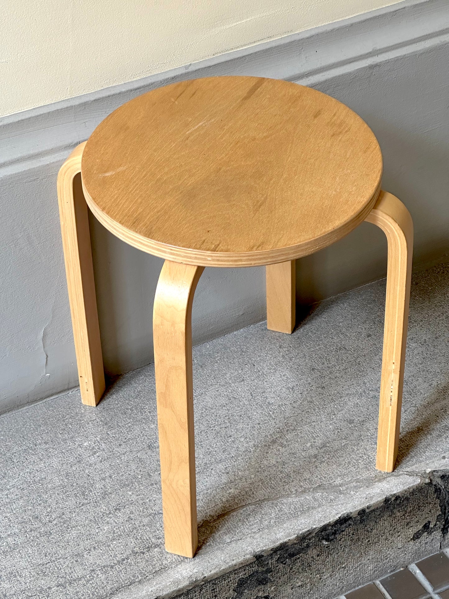 Vintage IKEA FROSTA Stools – Set of 2 – Stackable Birch Plywood Stools – Scandinavian Design – Discontinued IKEA Model