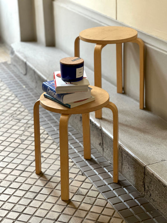 Vintage IKEA FROSTA Stools – Set of 2 – Stackable Birch Plywood Stools – Scandinavian Design – Discontinued IKEA Model