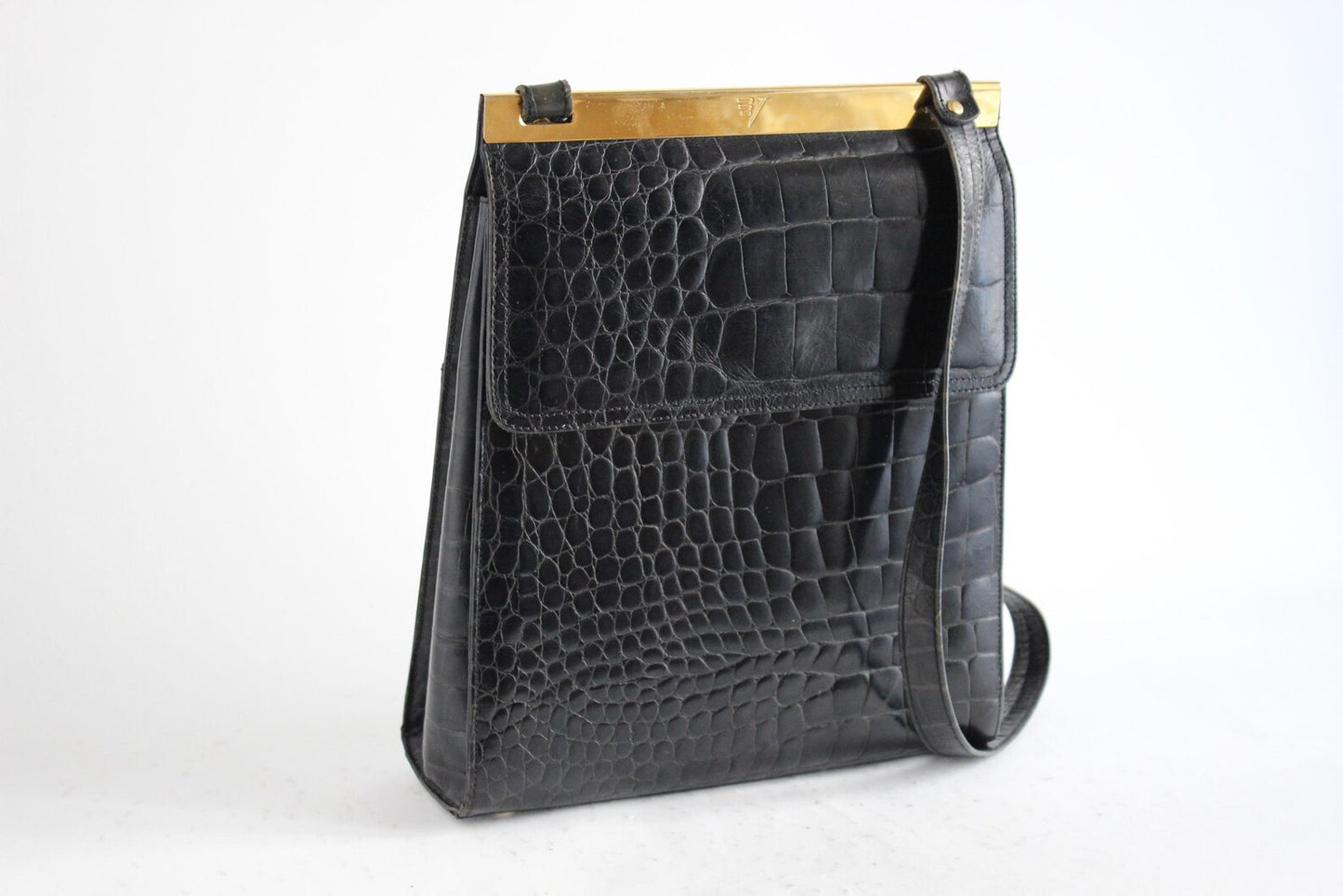 Vintage Vicosta Navy Blue Leather Bag, Italy, 1990s – Minimalist Vibes