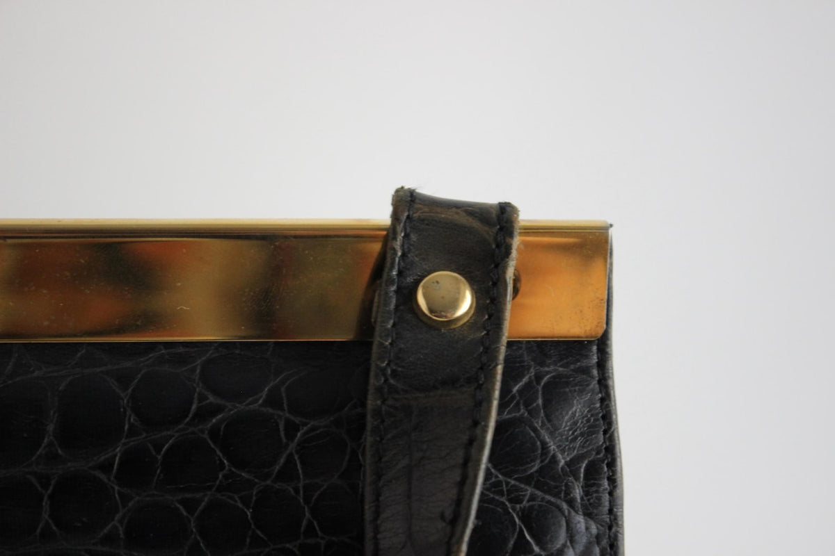 Vintage Vicosta Navy Blue Leather Bag, Italy, 1990s – Minimalist Vibes