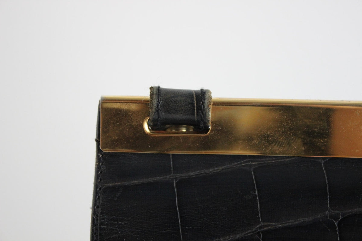 Vintage Vicosta Navy Blue Leather Bag, Italy, 1990s – Minimalist Vibes