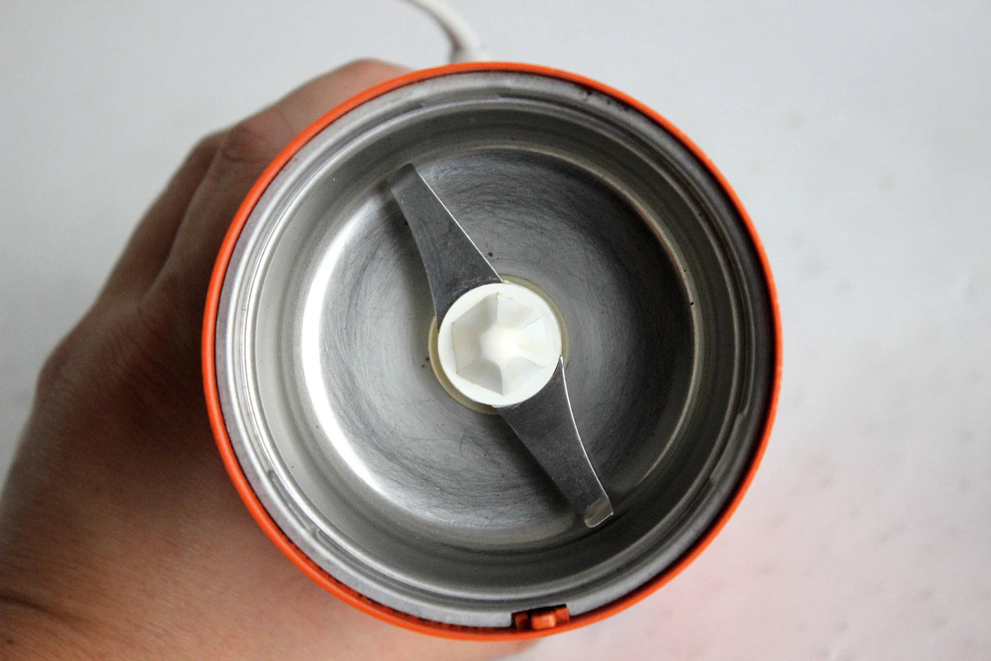 Braun KSM1 Orange Coffee Grinder. Reinhold Weiss. West Germany 1966 Space Age. Midcentury. Minimalist Design