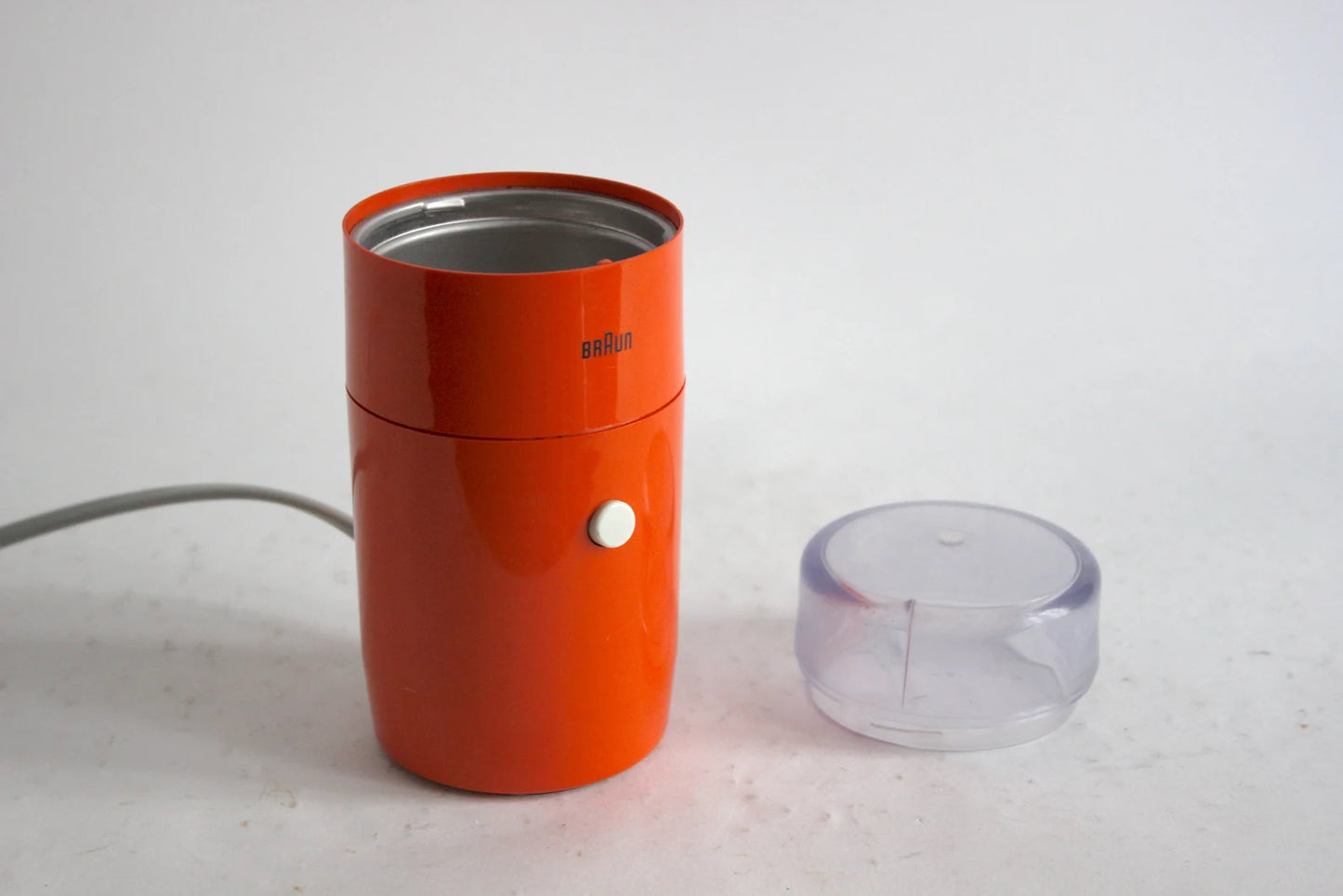 Braun KSM1 Orange Coffee Grinder. Reinhold Weiss. West Germany 1966 Space Age. Midcentury. Minimalist Design