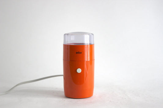 Braun KSM1 Orange Coffee Grinder. Reinhold Weiss. West Germany 1966 Space Age. Midcentury. Minimalist Design
