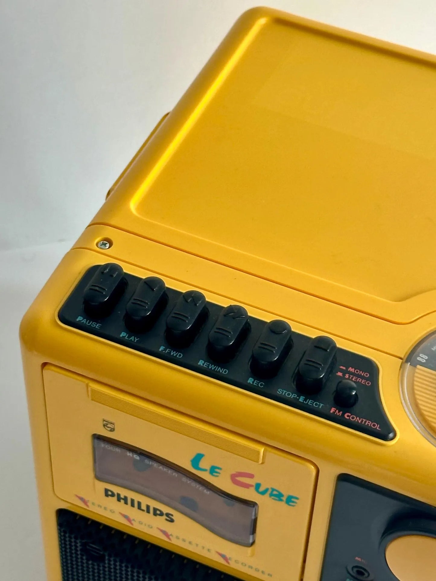 Philips Le Cube D-8080/02. Portable Radio, Cassette Tape Player, Vintage Boombox. 1985. Serviced, memphis design icon.