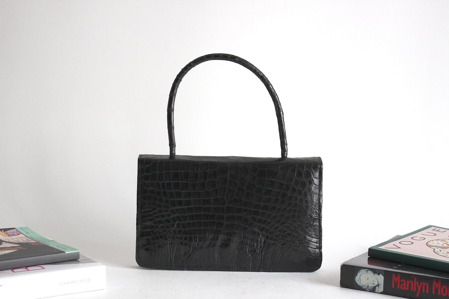 Madame Louise Ltd. Nairobi Vintage glossy black leather handbag. 60s, Kenya