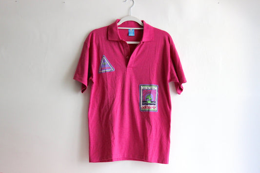 Authentic '80s Adidas Polo from Ibiza: Unworn Pink Vintage