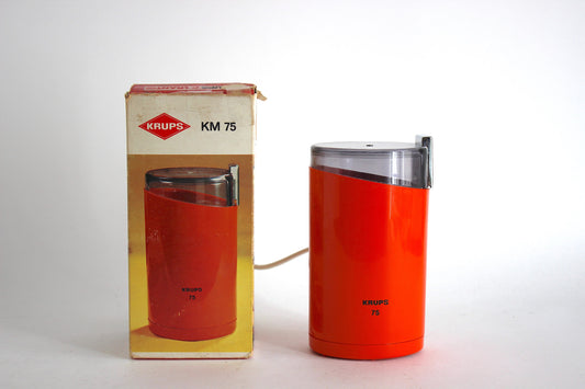 Vintage Krups KM 75 type 203 Orange Coffee Grinder