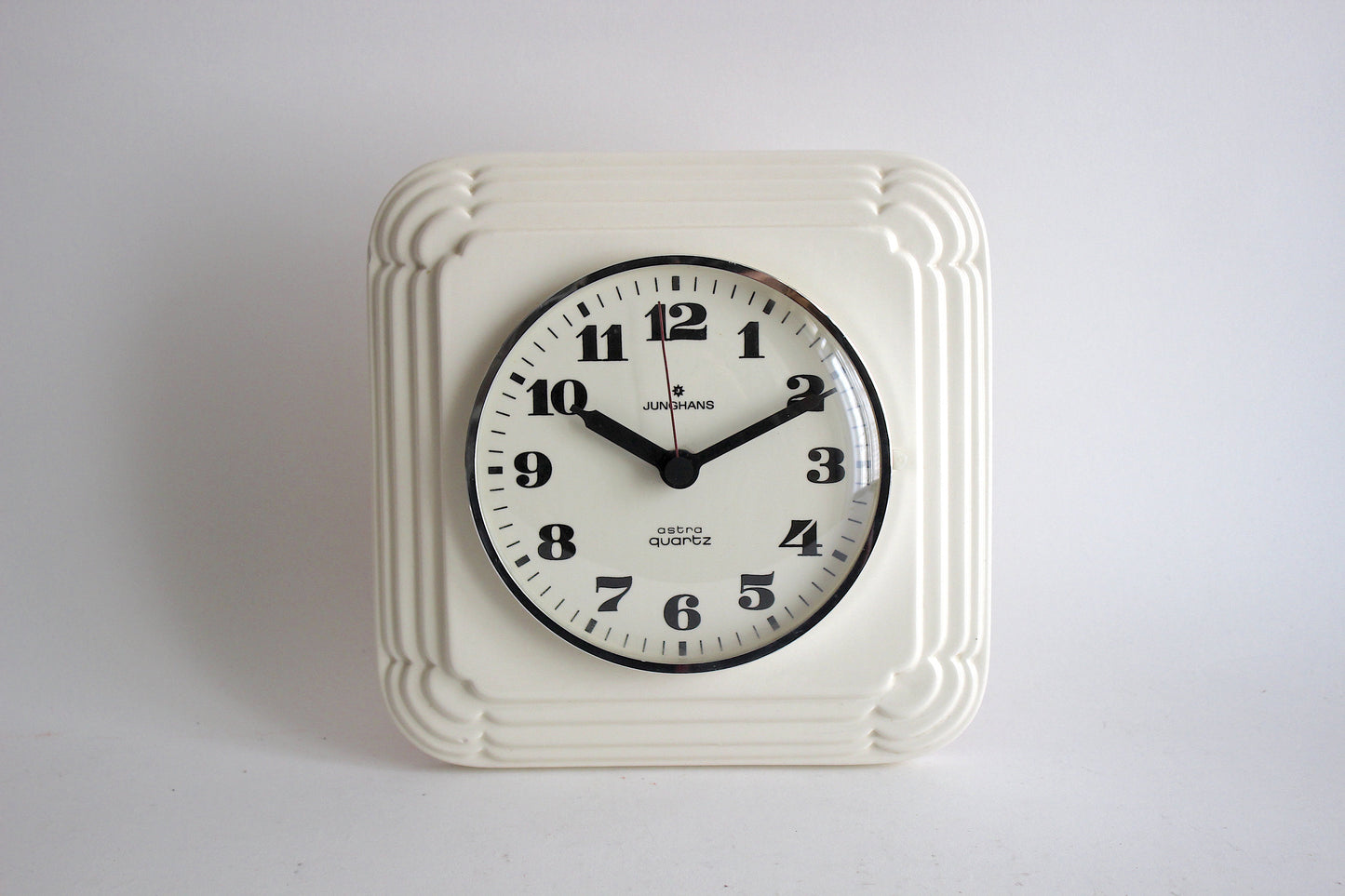 Vintage 1970s Junghans Astra Quartz Ceramic Wall Clock Kitchen Clock