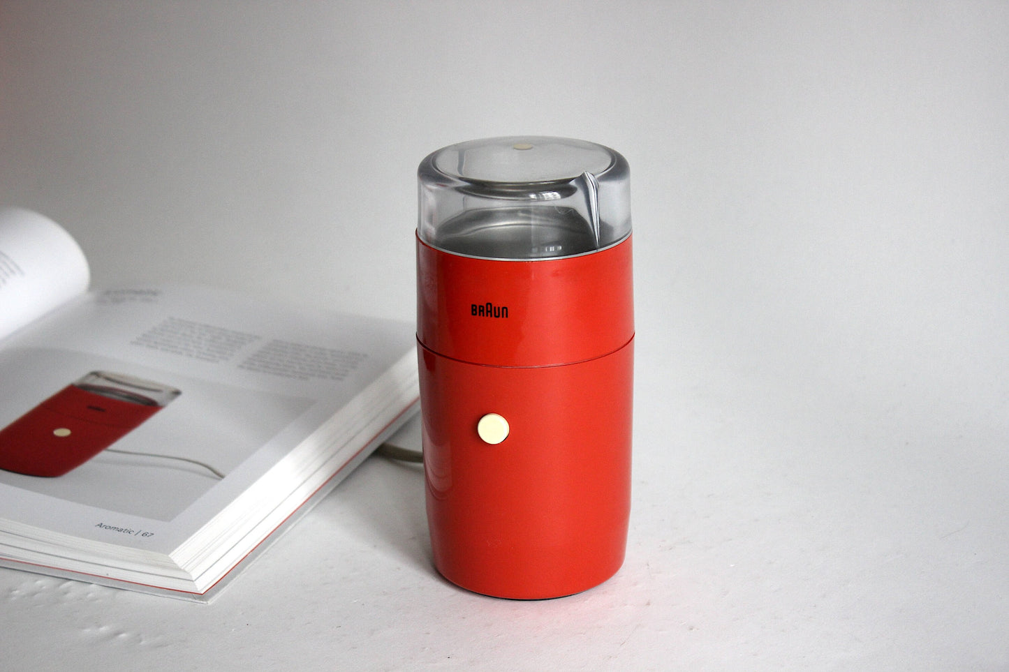 Braun Red Coffee Grinder KSM1 R. Reinhold Weiss. West Germany 1966