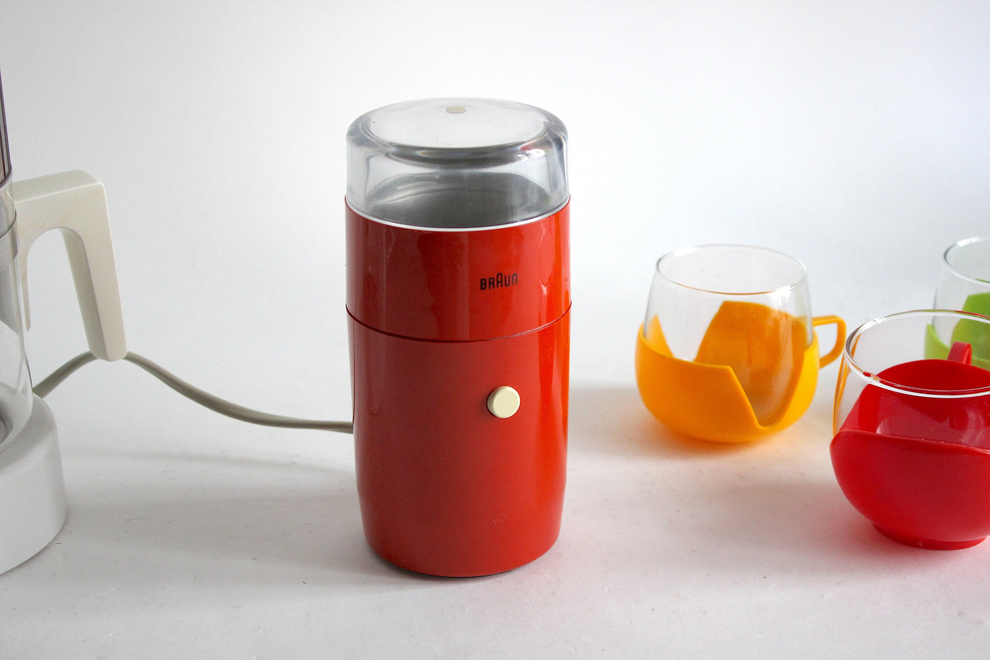 Braun Red Coffee Grinder KSM1 R. Reinhold Weiss. West Germany 1966