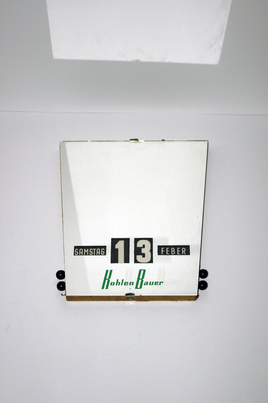 Vintage 50s perpetual MIRROR calendar / turning calendar - Germany