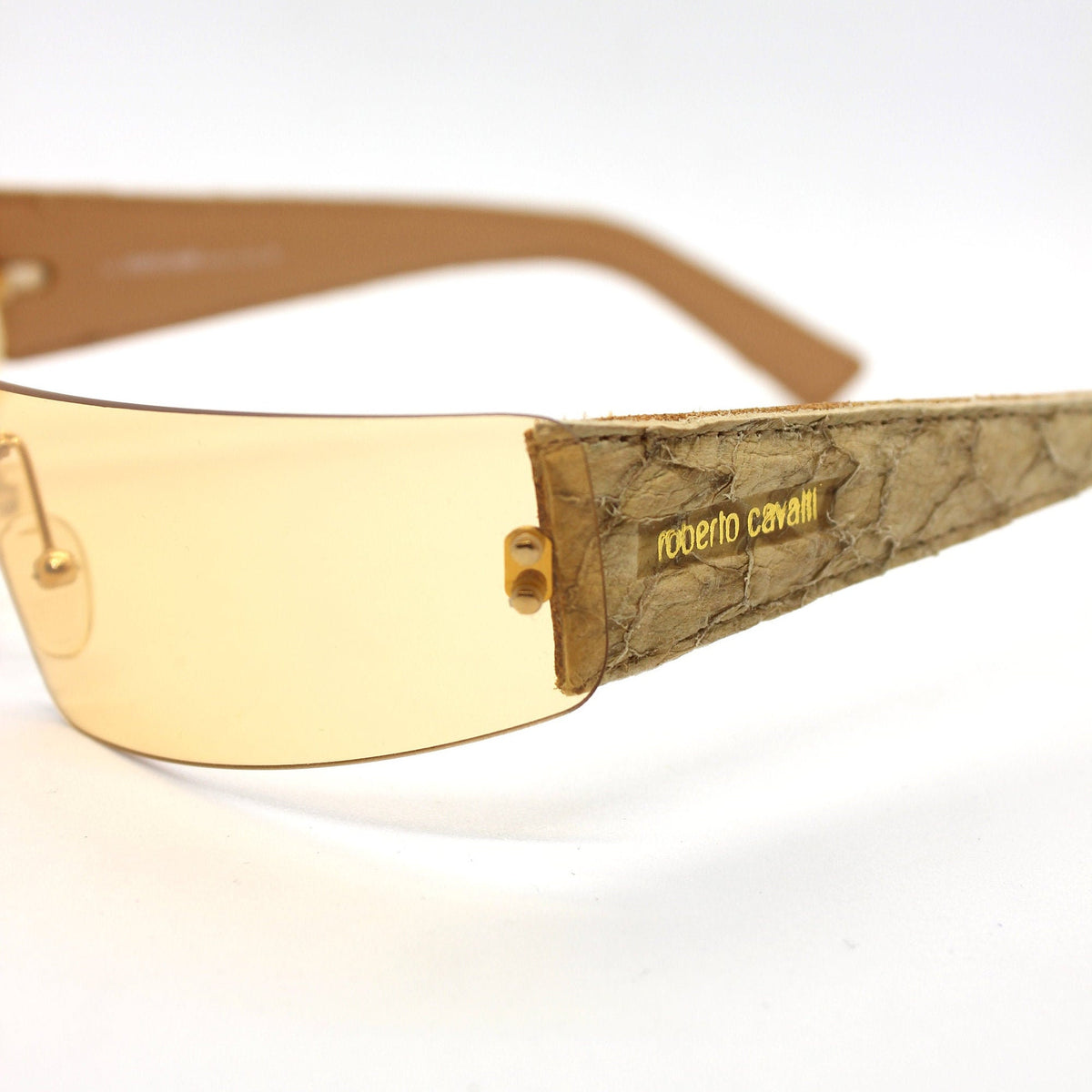 Robert Cavalli Retro Y2K Pink Snake Skin Leather Corinto Avatar Sunglasses Italy ROBERTO CAVALLI 00s visor Didone Snake skin leather Vintage  main image 3