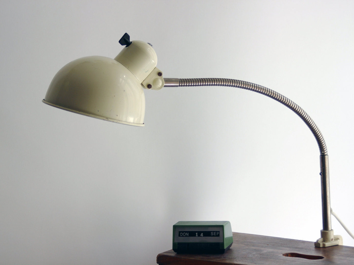 Christian Dell for Koranda gooseneck beige vintage clamp lamp - Bauhaus design Mid century design