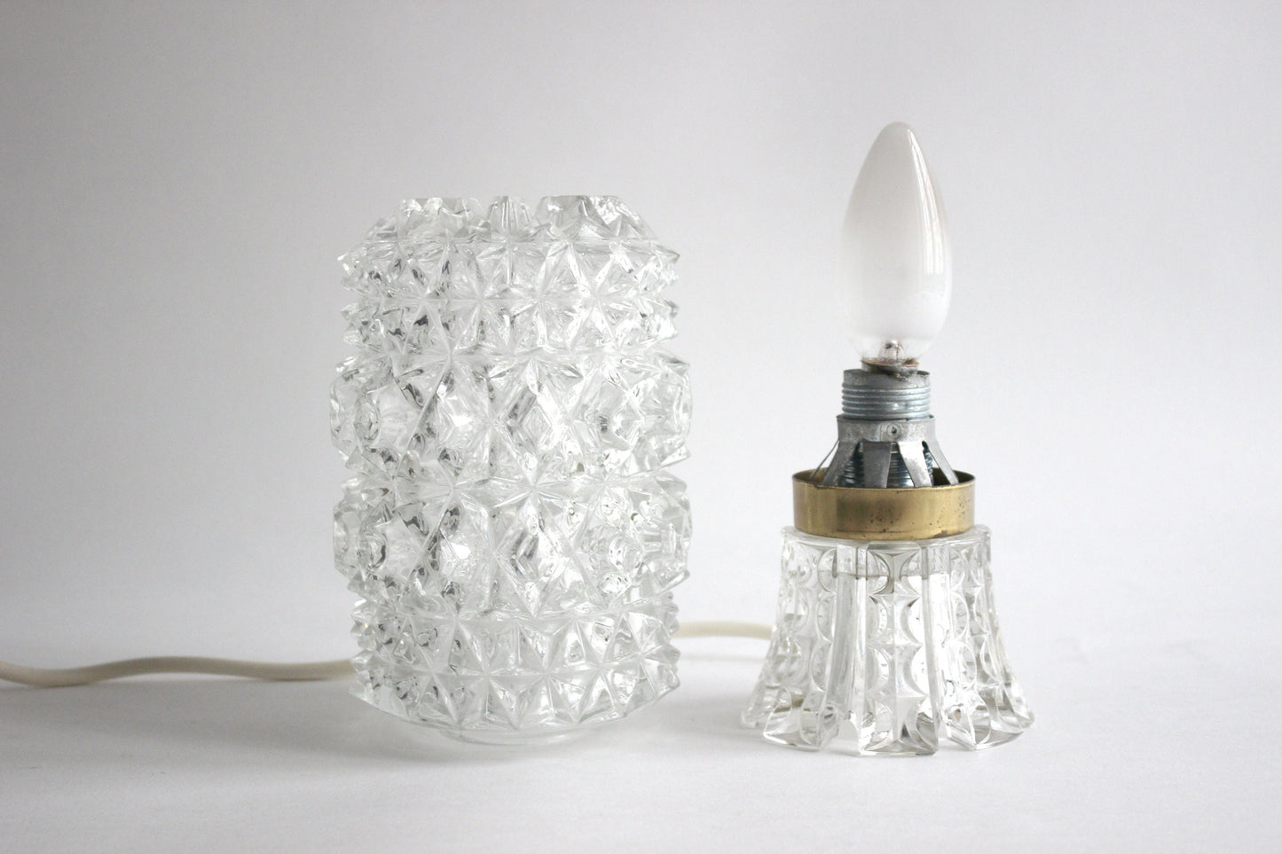 Hillebrand Pineapple 50s glass bedside lamp Mid century design