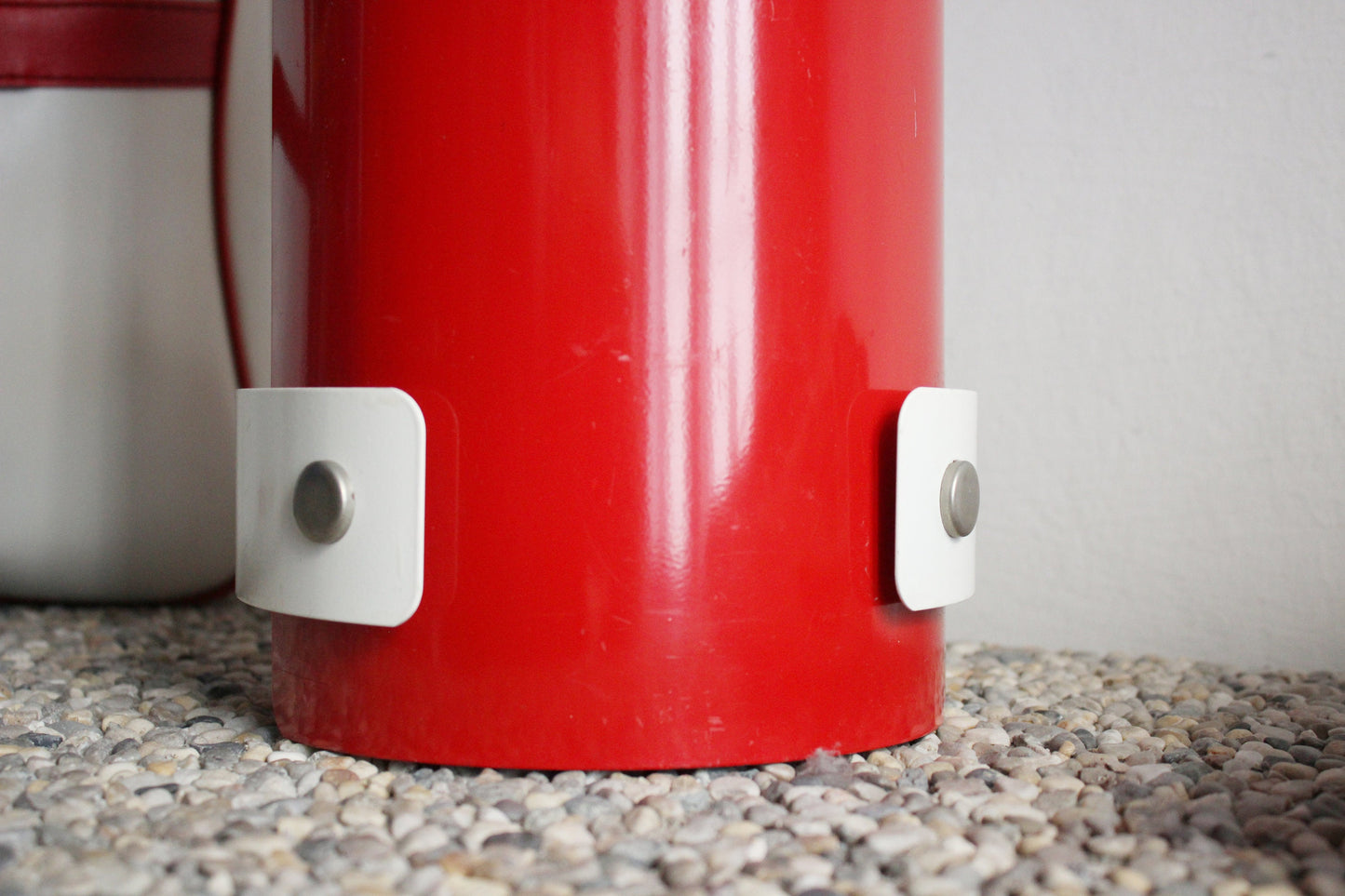 Vintage red and white Space age umbrella stand, 50s-60s mid-century design