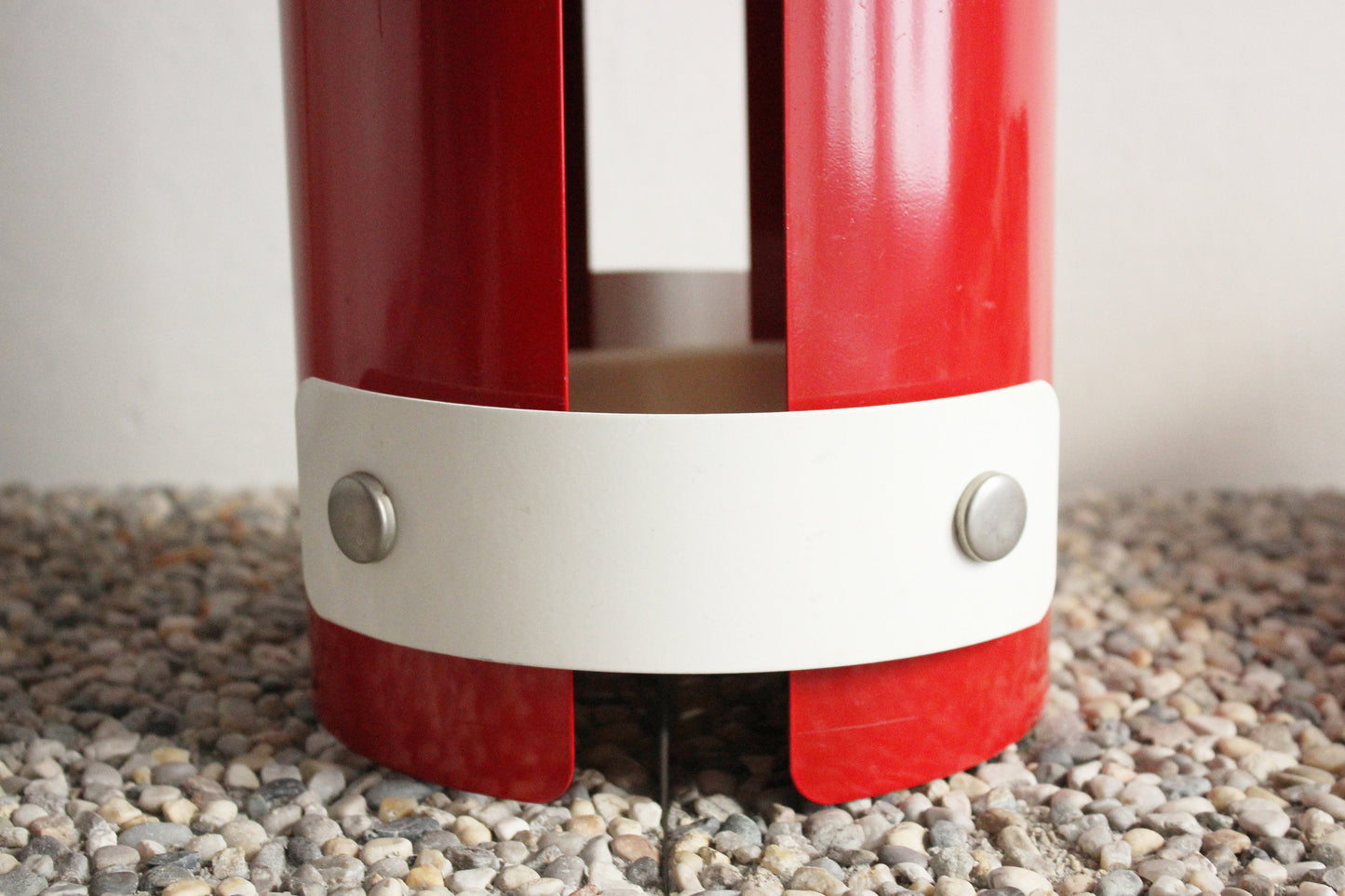 Vintage red and white Space age umbrella stand, 50s-60s mid-century design