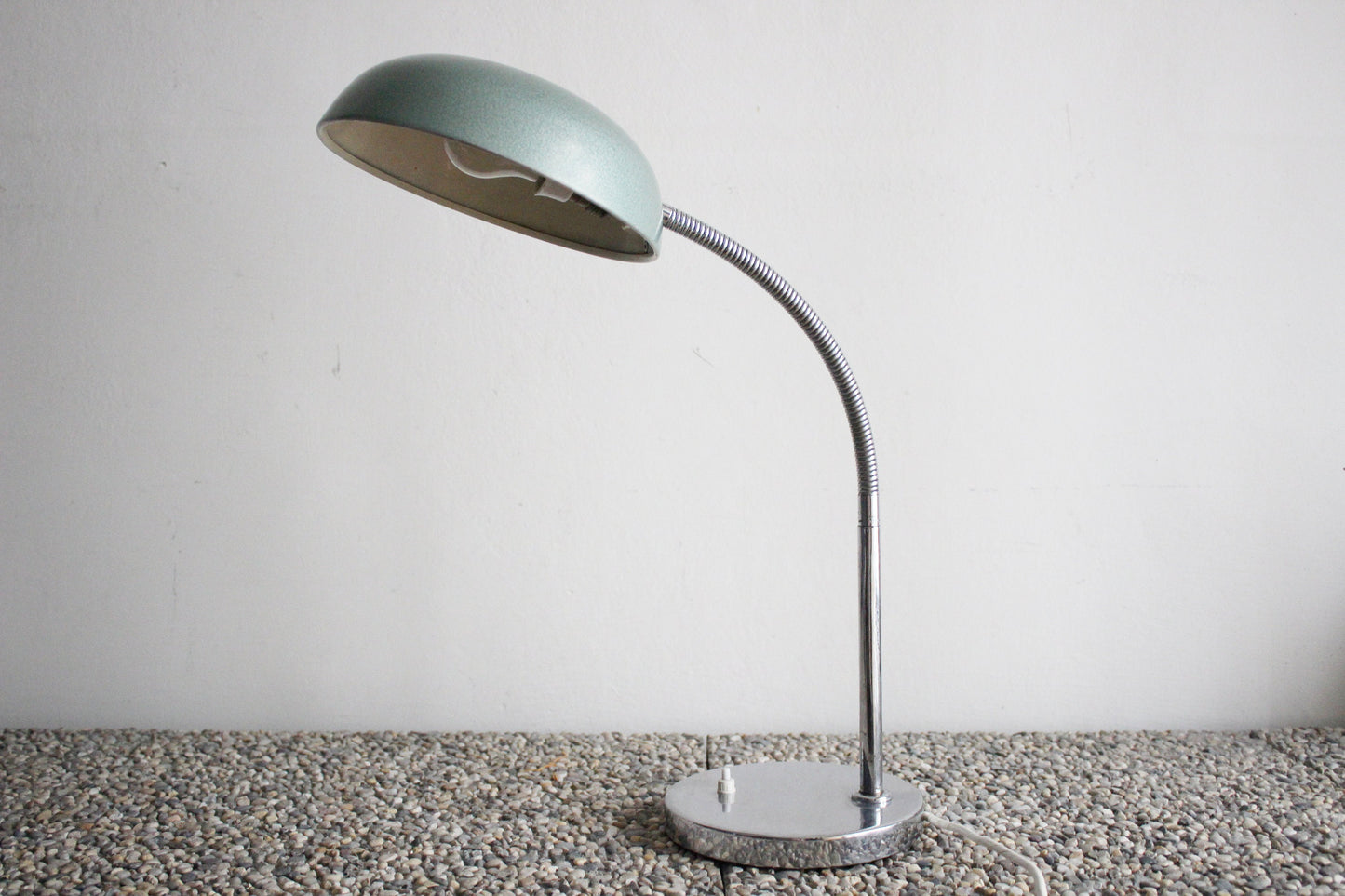 Vintage 1950s gooseneck desk lamp, Bauhaus SIS, was Kaiser Idell. Industrial design