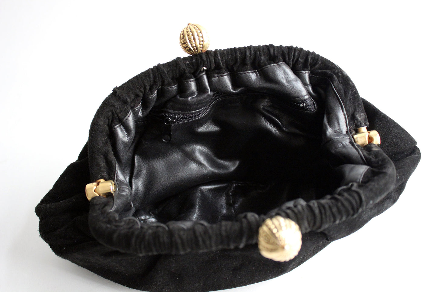 Vintage 90s handbag clutch in black velvet