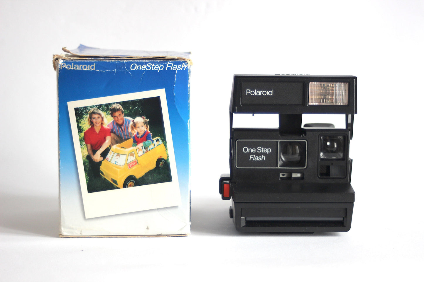 Polaroid OneStep Flash camera - Includes original box and original instructions book - 1980s