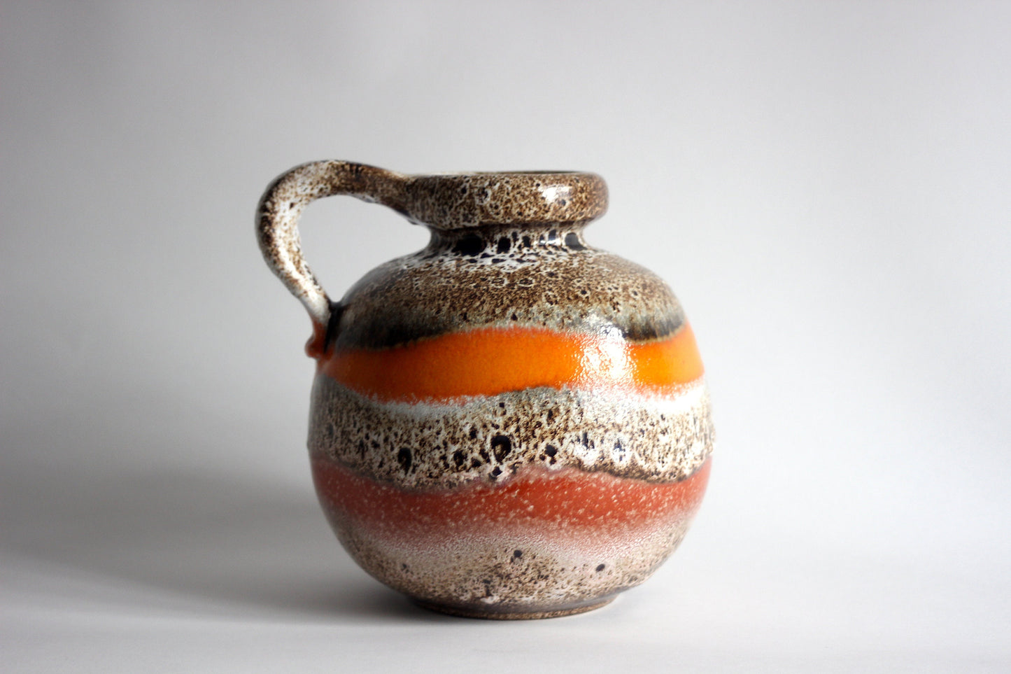 SCHEURICH KERAMIK Fat Lava CERAMOS Ceramic vase with handle. West Germany 1970s.
