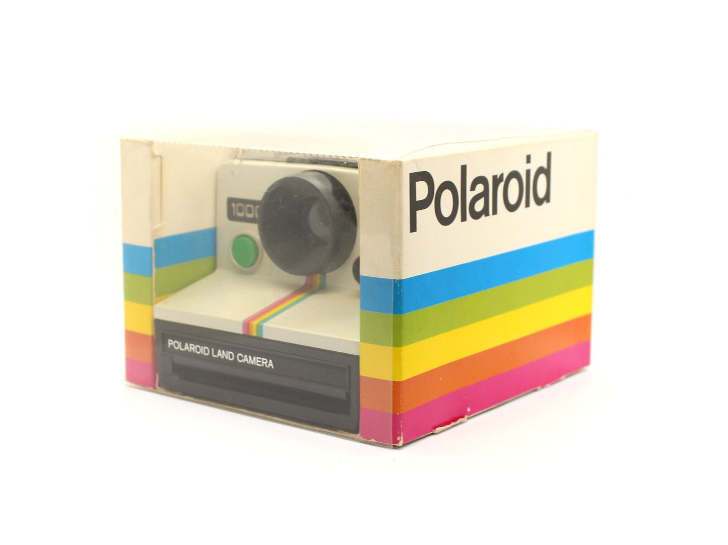 Polaroid 1000 Land Cámera - green button [includes original box and original book instruccions]