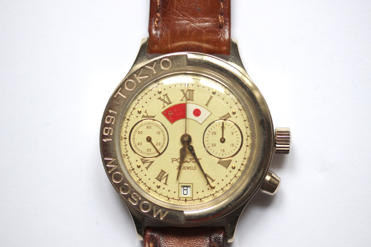 Chronograph watch „POLJOT“ 3133, Moscow - Tokyo 1991 Limited Edition: 01753/10000