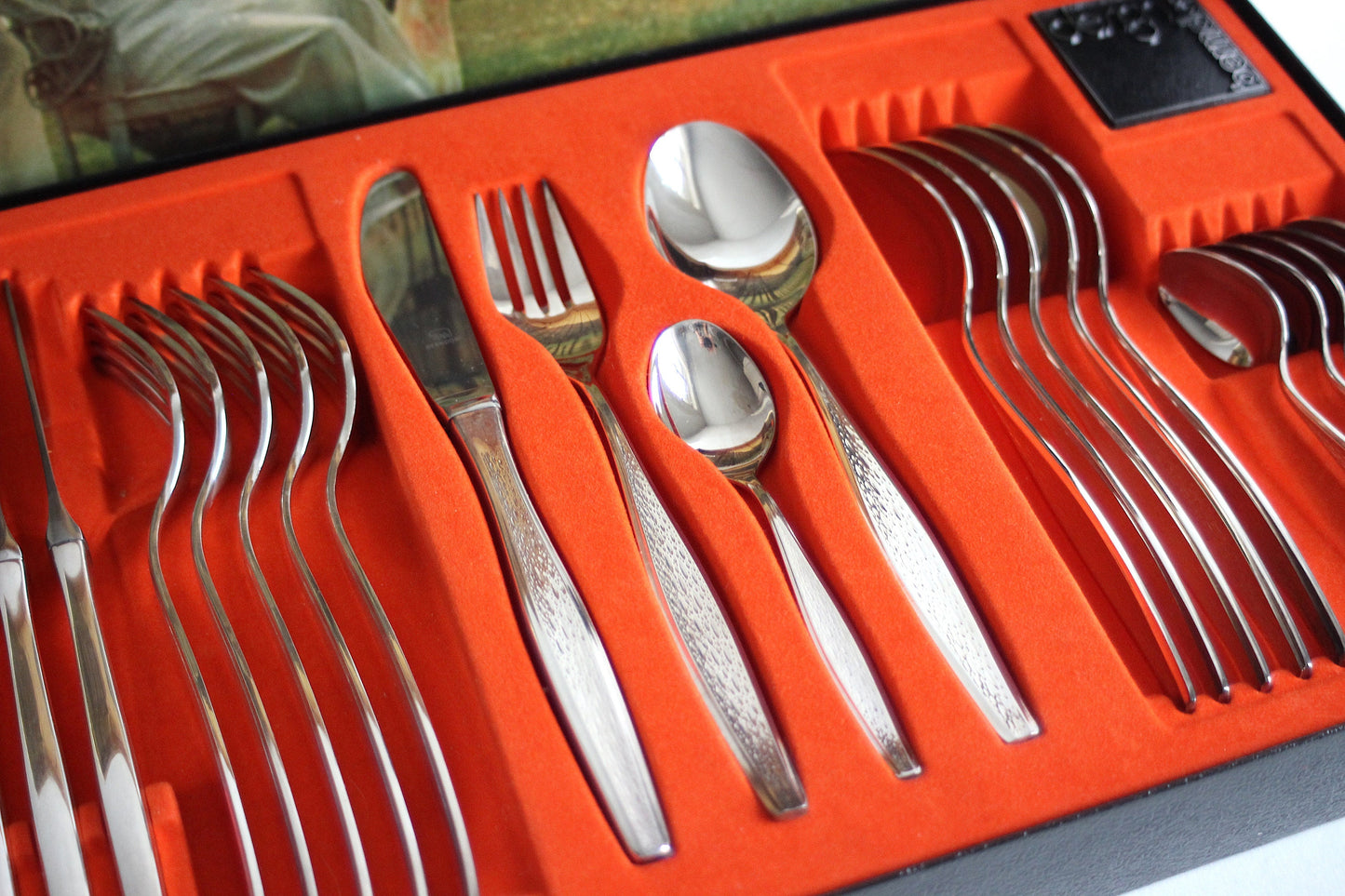BERNDORF cutlery flatware set model "Flamenco". 30 pieces silver plated 90/30. Austria 1970s.