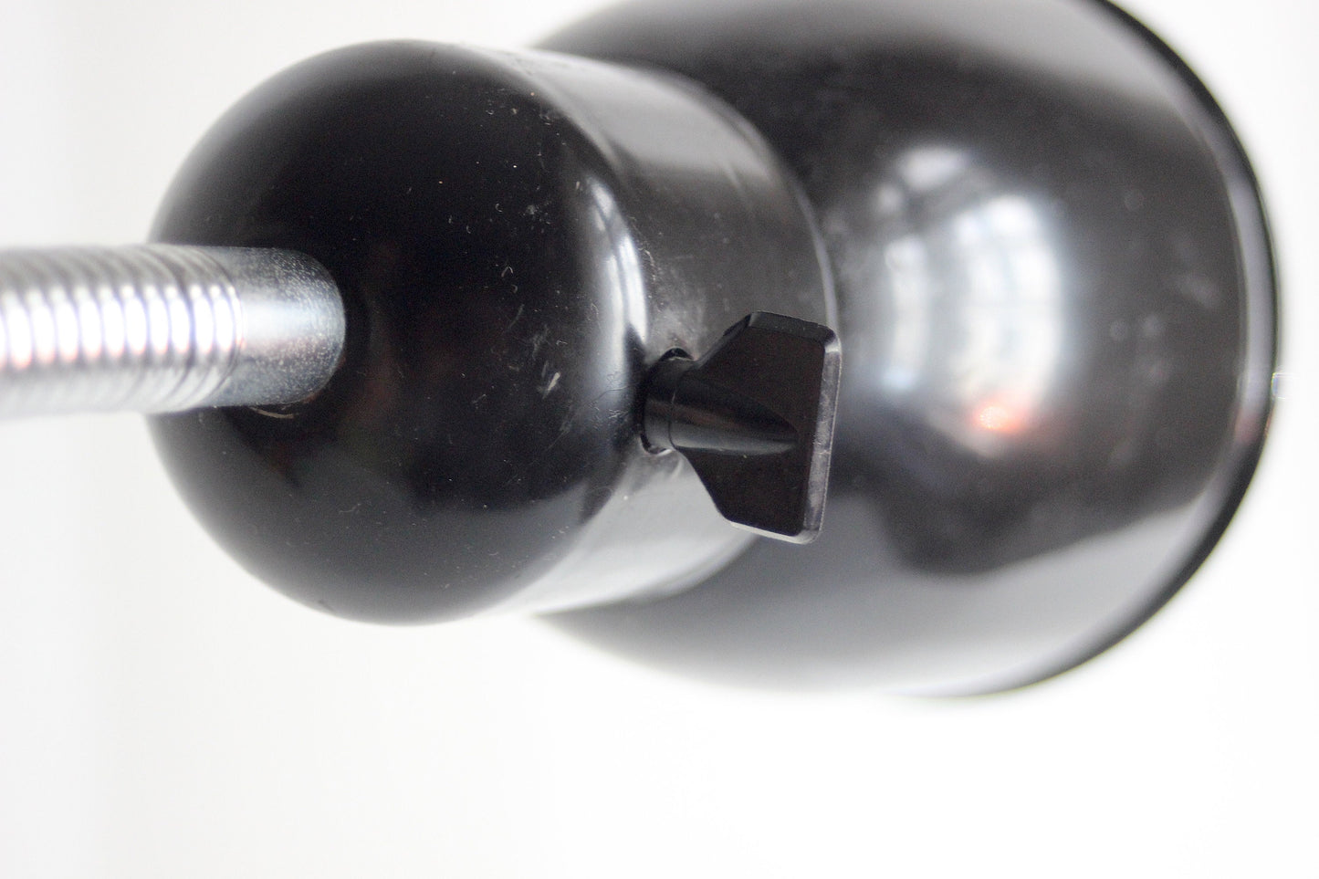 Industrial gooseneck black and silver vintage clamp lamp - Bauhaus design Mid century design