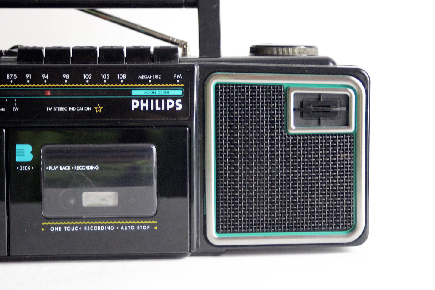 PHILIPS D8088 Stereo Radio double Cassette recorder  FM-AM. Memphis style. Austria 1987
